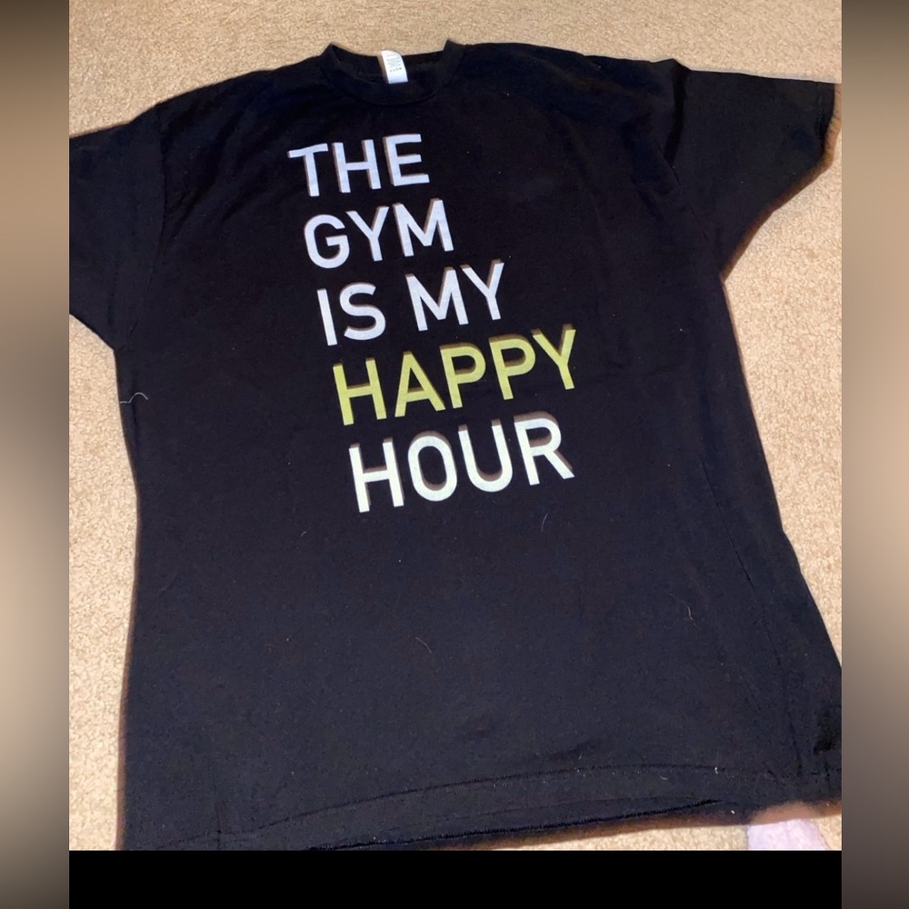 The Gym is My Happy Hour Tee. Mens XXL. Never Worn. No tags